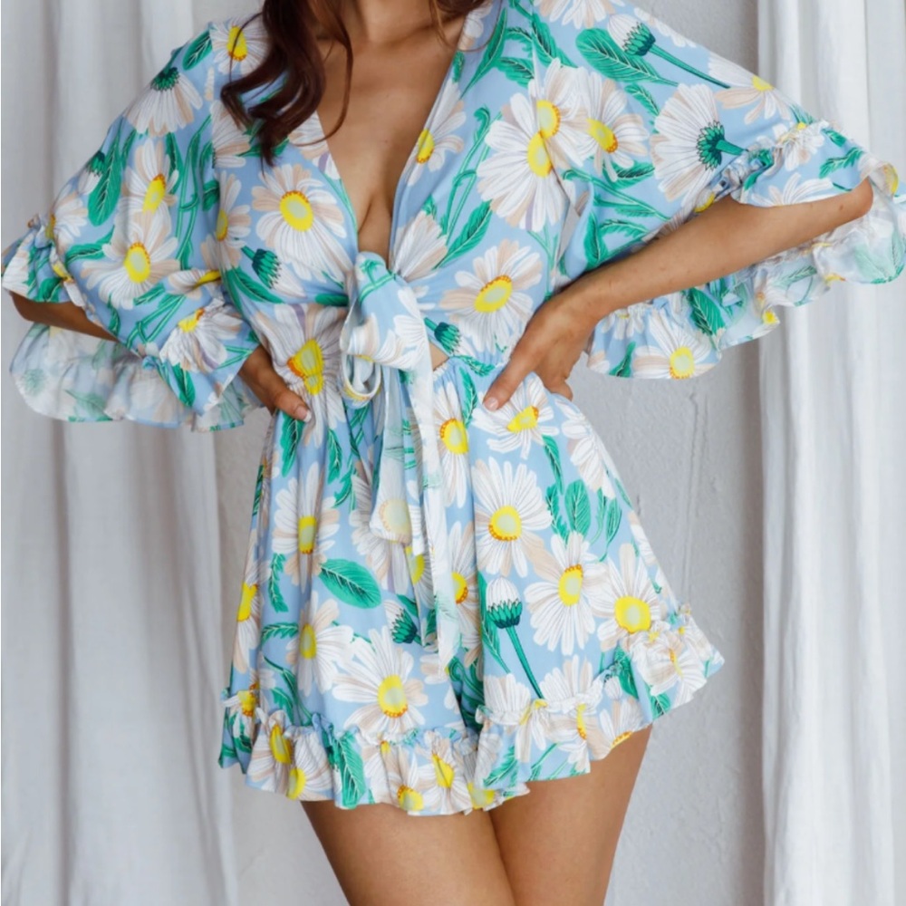 Floral Tie-Front Romper